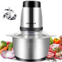 Hachoir à viande électrique en acier inoxydable 304, 2 vitesses,