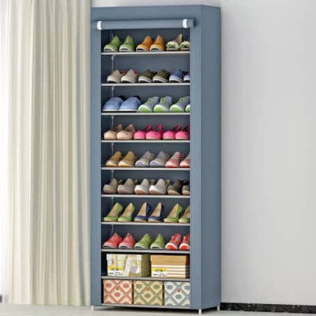 rangement en tissu empilables gris