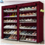 Étagères de rangement en tissu empilables 36 paires rouge