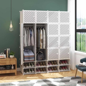 Armoire en plastique 4 battants BLANC
