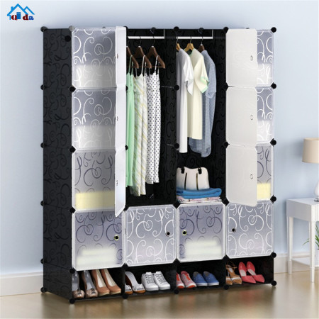 Armoire en plastique 4 battants noir
