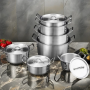 13 Pièces dans un ensemble En Acier Inoxydable Ustensiles de cuisine Casseroles